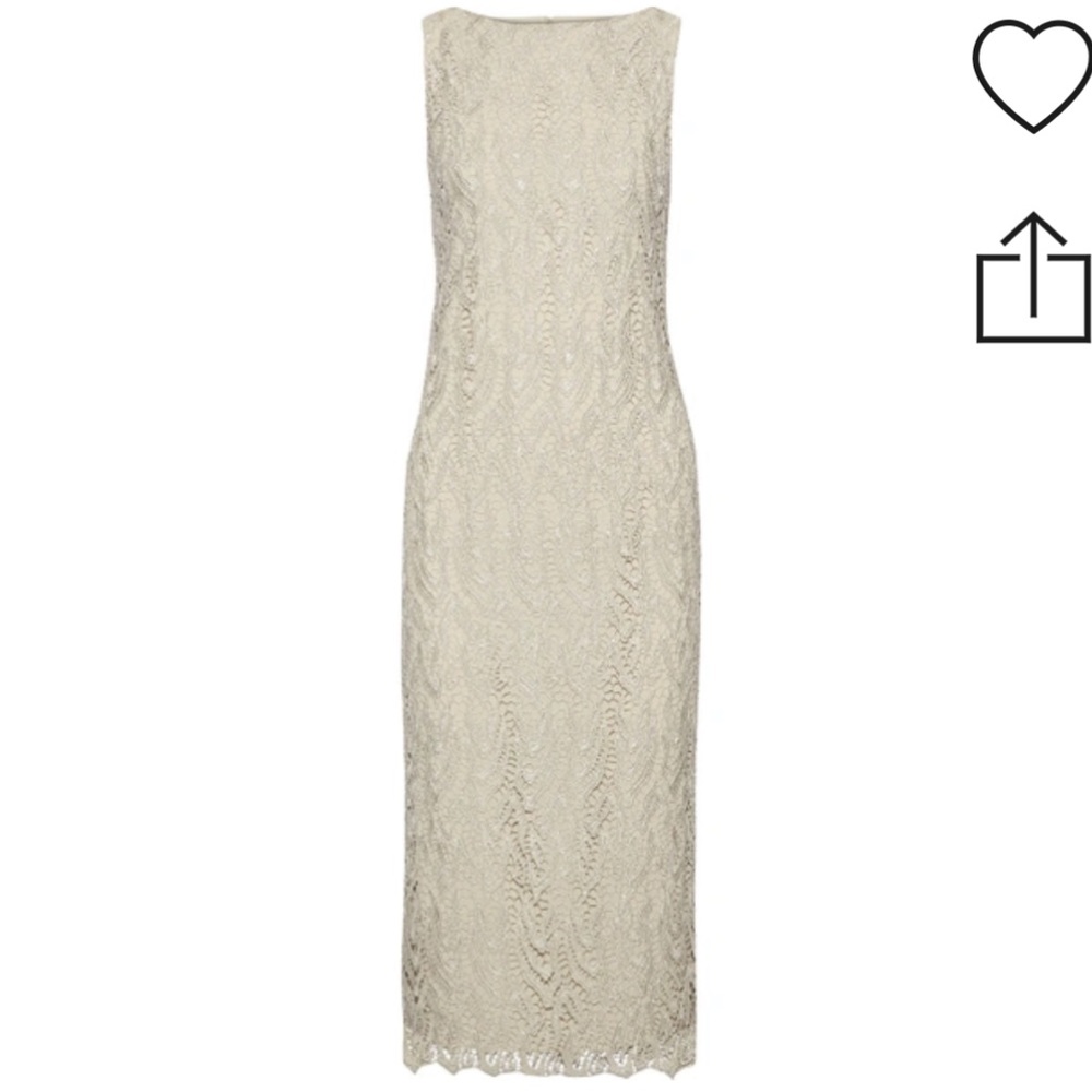 Alice + Olivia Alva Grey Metallic Crochet High Neck Formal Gown Dress